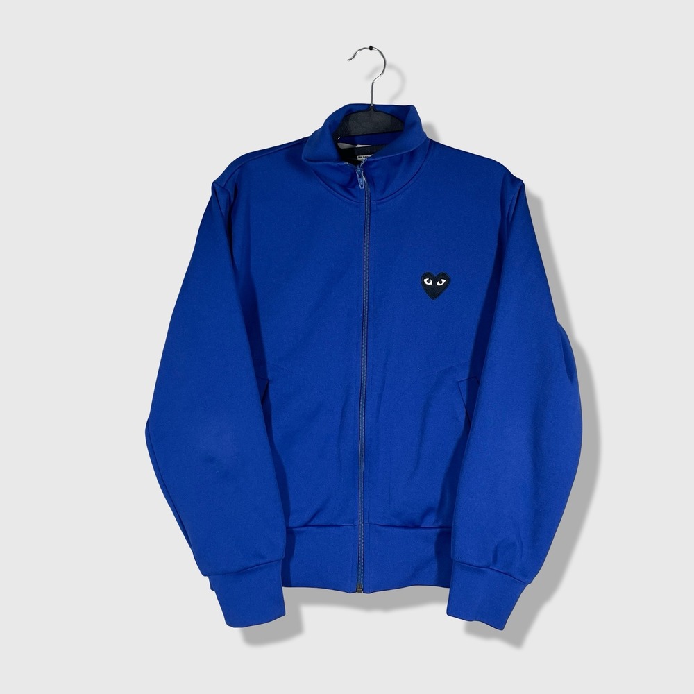 Comme des Garcons Play Track Jacket Mens L Slim Blue Streetwear Athleisure